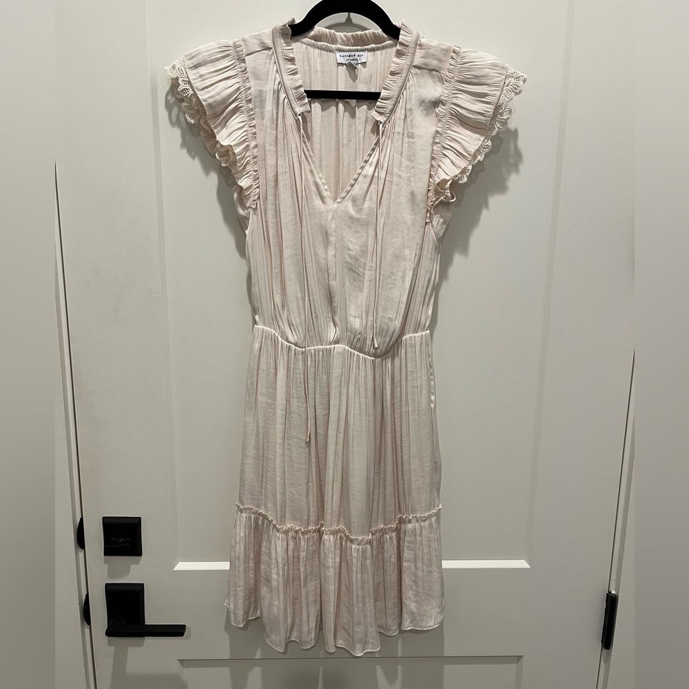 Current Air Flutter Sleeve Off White Cream Ivory Mini Dress Size XS